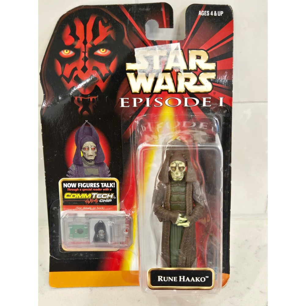 Star Wars Episode I Rune Haako Action Figure Hasbro 1999 CommTech Chip New NIP